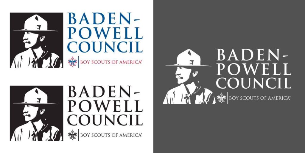 Logo design for the Baden-Powell Council of the Boy Scouts of America.