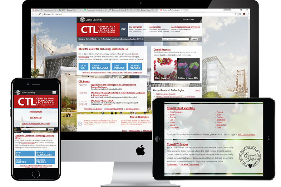 Website redesign and responsive design mockups for a complete overhaul of the CTL website, which I also developed (2015).