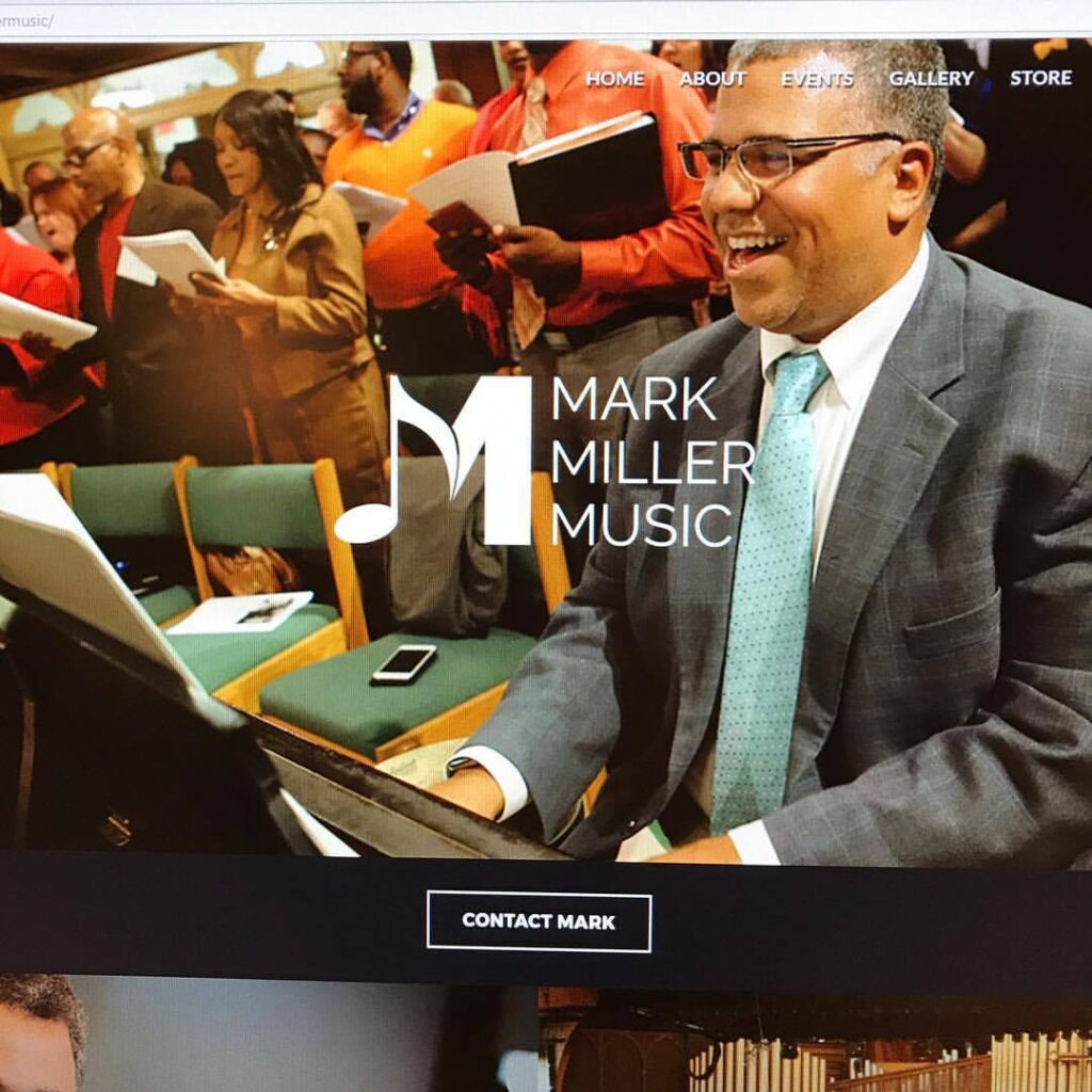 New branding and website design for internationally-known sacred music composer and performer, Mark Miller.