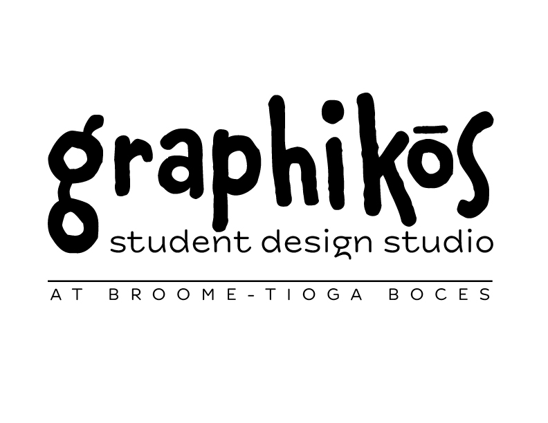 Logo for the Graphikos Student Design Studio I founded at Broome-Tioga BOCES to provide real-world work and project management experience to my students while serving the BOCES community.